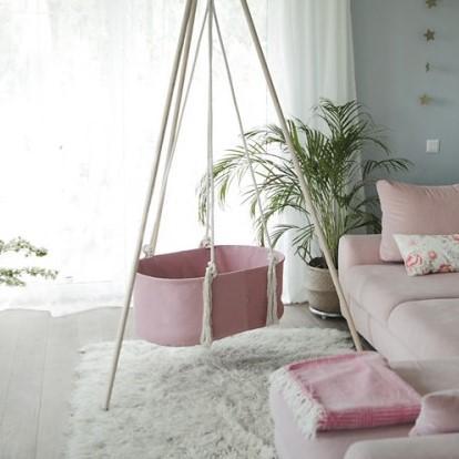 Hanging Cocoon Swing Pink Dust