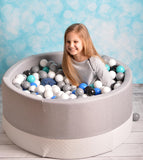 Ball-Pit Round Eco Light Grey 90X40cm (+200 Balls)-Ball-Pit-BabyUniqueCorn