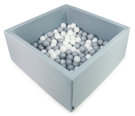 Ball-Pit Square Eco Light Grey 90x90X40cm (+200 Balls)