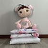 Dolls Pram or Cradle Bedding Set - Mint With Fawn And Flowers-Dolls Pram Bedding Set-BabyUniqueCorn