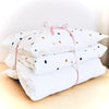 Dolls Pram or Cradle Bedding Set - White With Grey Polka Dots-Dolls Pram Bedding Set-BabyUniqueCorn