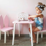 Handmade Beech Kids Table - Pink-Table-BabyUniqueCorn