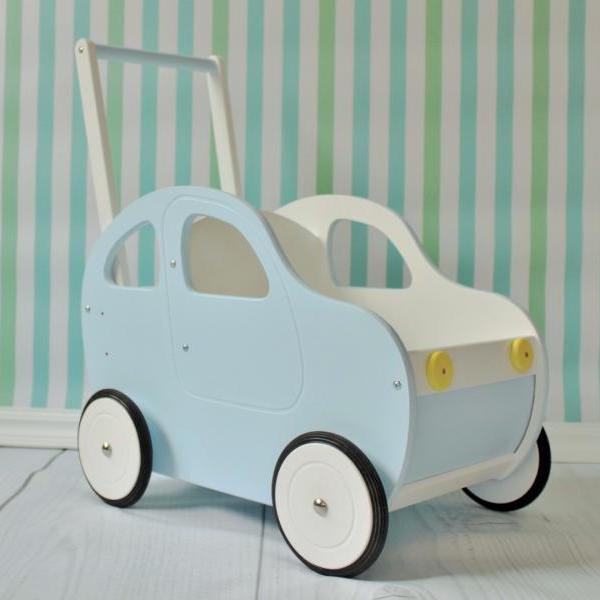 Handmade Toddler's Push Car / Walker Blue-Push Car-BabyUniqueCorn