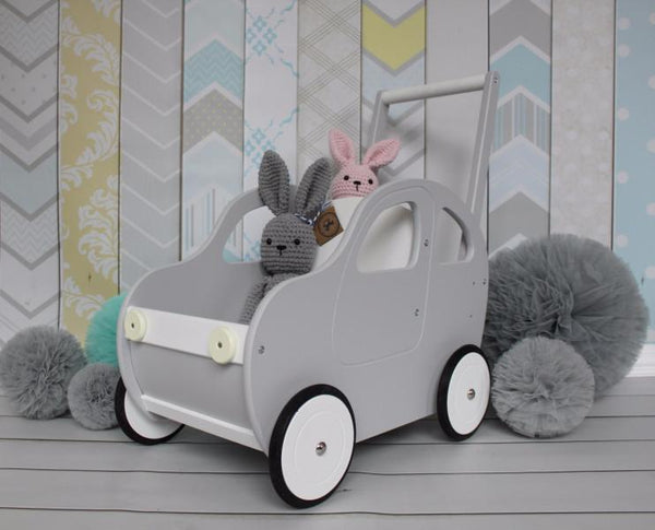 Handmade Toddler's Push Car / Walker Grey-Push Car-BabyUniqueCorn