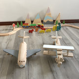 Handmade Wooden Aeroplane-Dolls Rocking Cradle-BabyUniqueCorn