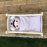 Handmade Wooden Dolls Cot Bed-Dolls Rocking Cradle-BabyUniqueCorn