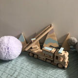 Handmade Wooden Fire Engine-Dolls Rocking Cradle-BabyUniqueCorn