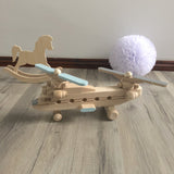 Handmade Wooden Helicopter Two Rotors-Dolls Rocking Cradle-BabyUniqueCorn