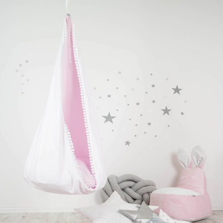 Hanging Cocoon Swing Powder Pink With Frill